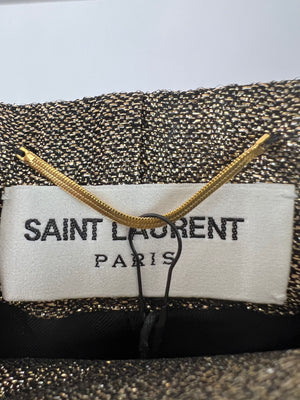 Saint Laurent Metallic Gold Cuff Trousers Size FR 34 (UK 4)