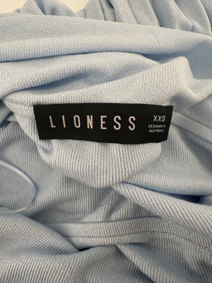 Lioness Field Of Dreams Baby Blue Maxi Dress with Off Shoulder Neckline Detail Size XXS (UK 4)