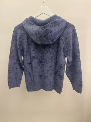 Christian Dior Kids Blue Floral Hooded Jumper with Logo Size 10 years RRP £690