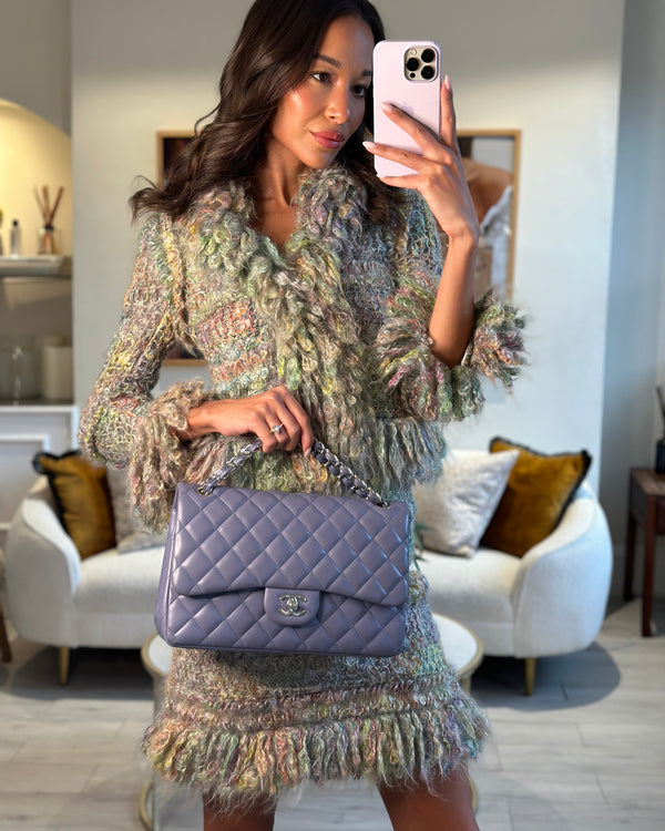 *FIRE PRICE* Chanel Lavender Jumbo Double Flap Bag in Lambskin with Silver Hardware
