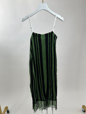 JW Anderson Green Knitted Dress with Patent Strap Detail FR 36 (UK 8)