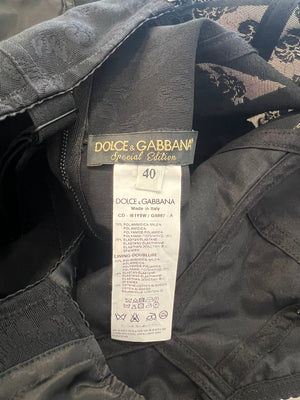 Dolce & Gabbana Black Lace Sleeveless Dress with Rose Embroidery Details Size IT 40 (UK 8)