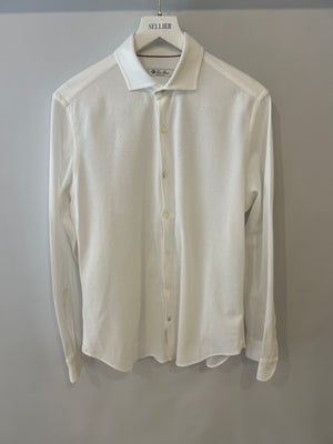 Loro Piana White Cotton Button Down Shirt Size M (UK 10)