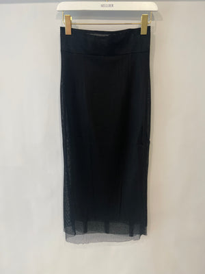 Dolce & Gabbana Black Mesh Pencil Midi Skirt Size IT 40 (UK 8)