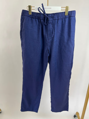 Frescobol Carioca Navy Linen Menswear Trousers Size UK 36