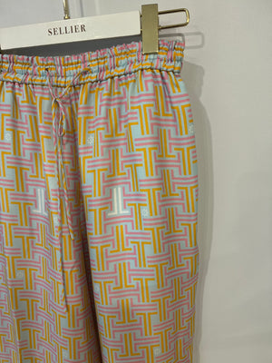 Lanvin Pastel Multicolour Silk Printed Long-Sleeve Shirt and Trouser Set Size FR 36 (UK 8) RRP £1,850