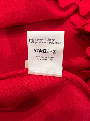 Alaia Red Sleeveless Mini Dress with Hem Cut-Out Details Size FR 38 (UK 10)