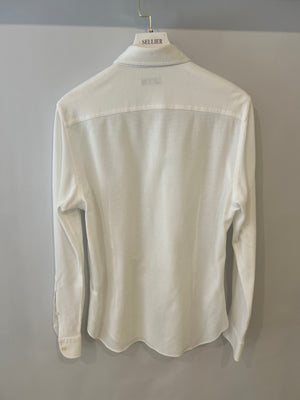 Loro Piana White Cotton Button Down Shirt Size M (UK 10)