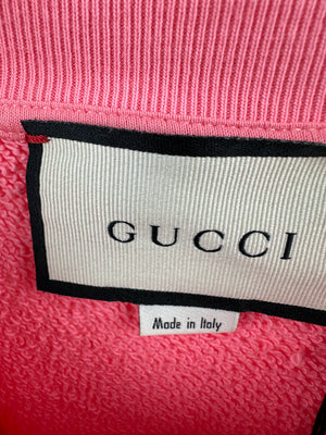 Gucci Pink Graphic Logo Sweatshirt Size S (UK 8)