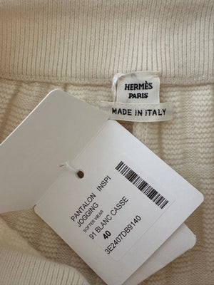 Hermes "H" Wool Jogging Pants In Blanc Naturel Size FR 40 (UK 12)