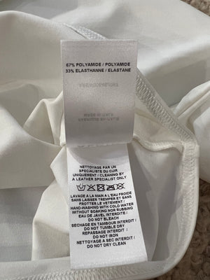 Alaia White Cropped Short-Sleeved Turtleneck Top Size FR 38 (UK 10)