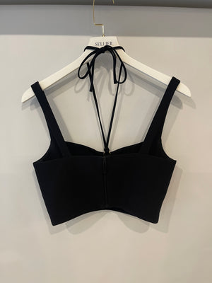 Dion Lee Black Top with Metal and Cut Out Details Size FR 36 (UK 8)