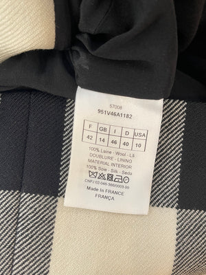 Christian Dior Black and White Checkered Double-Breasted Wool Jacket Size FR 42 (UK 14)