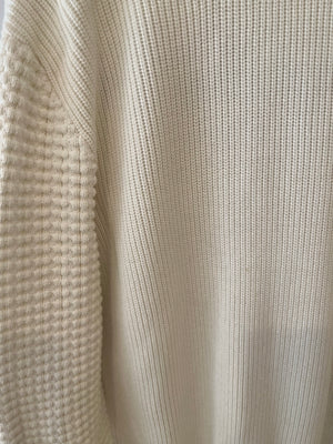 Louis Vuitton White Knit Jumper with Black "Rue de Pont Neuf 2, Paris" Logo Embroidery Size S (UK 8)