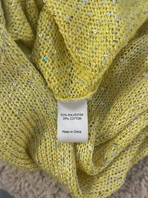 Asta Resort Yellow Sequin Embellished Knit Natalia Maxi Dress Size XS (UK 6) RRP £298