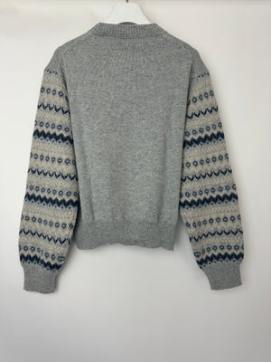 Loro Piana Light Blue Alpe Pile Crew Neck Cashmere Jumper Size M (UK 10)