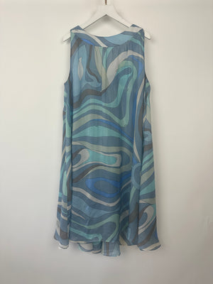 Emilio Pucci Green V-Neck Silk Beach Cover Up Size IT 42 (UK 10)