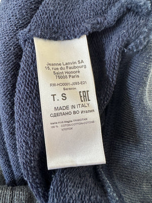 Lanvin X Gallery Dept Blue Washed Logo Hoodie with Paint Detail Size Small (UK 8)