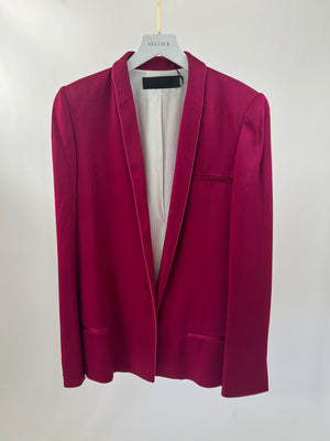 Haider Ackermann Red Silk Long-Sleeve Blazer Size FR 40 (UK 12)