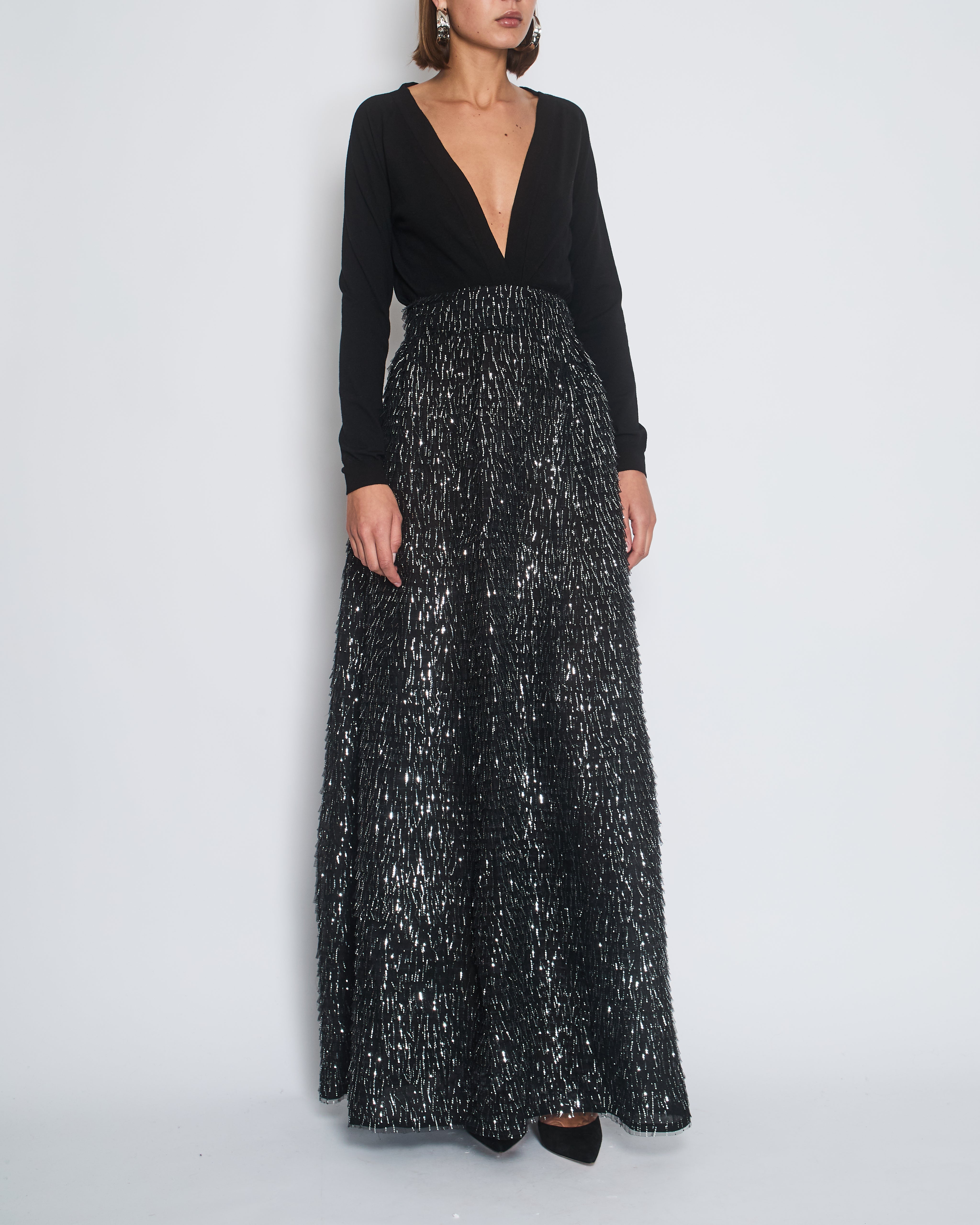 CHANEL BOUTIQUE 黒 フレアスカート 38