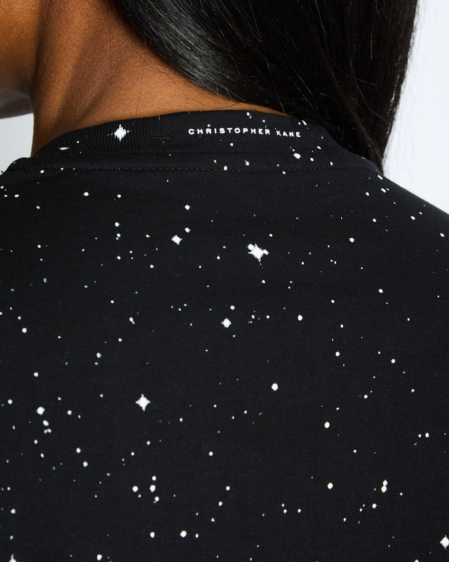 Christopher Kane Black ECO Sex World Long-Sleeve T-Shirt with Embellished Crystal Neckline Size S (UK 8)