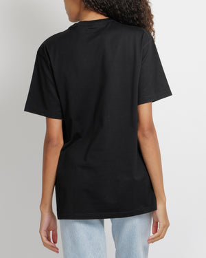 Christian Dior Black Short-Sleeved Oversized T-Shirt with Grey Logo Print Size XS (UK 6)