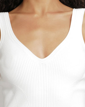 Alexander McQueen White Ribbed Sleeveless Bodycon Top Size FR 38 (UK 10)