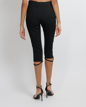 Jacquemus Black Le Caraco Trousers with Button and Buckles Details Size FR 38 (UK 10)