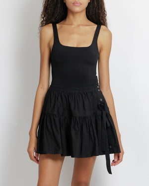 Alaia Black Mini Skirt with Side Buttons and Bow Detail Size FR 38 (UK 10) RRP £1,360