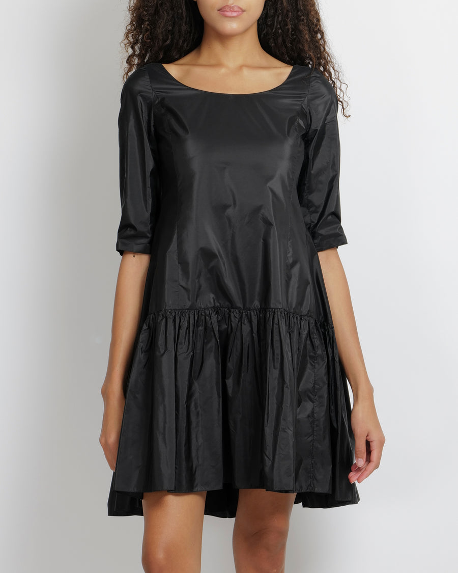 Christian Dior Black Silk Mini Dress with Ruffled Skirt Detail Size FR – Sellier