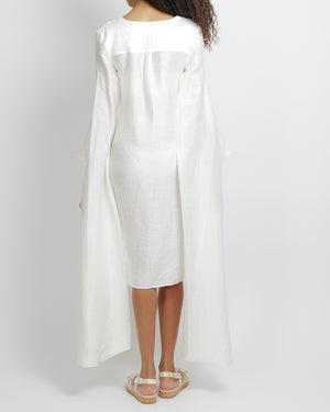 Cult Gaia White Linen Long Sleeved Rishima Cover Up Dress Size XS (UK 8) RRP £410
