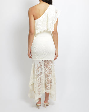 Alexander McQueen Cream Crochet One-Shoulder Maxi Dress Size M (UK 10) RRP £2,300