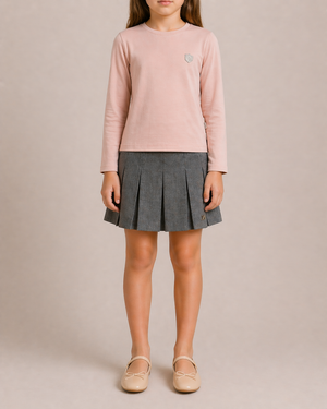 Moncler Kids Pink Long-Sleeve T-Shirt with Crystal Logo Patch Detail Size 8 years RRP £150