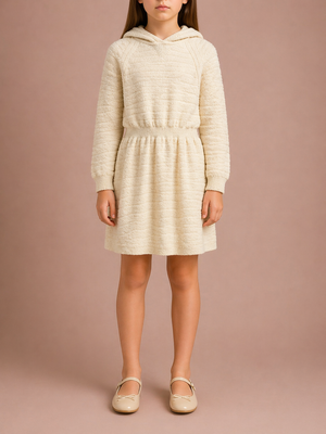 Loro Piana Kids Cream Cashmere Hooded Long-Sleeve Dress Size 8 years RRP £900