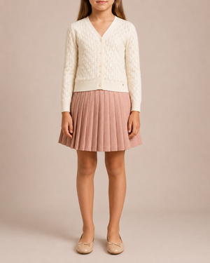 Loro Piana Kids Cream Knit Button Down Cardigan Size 8 years RRP £515