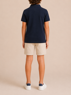 Dolce & Gabbana Kids Navy Polo Top with Logo Plate Size 10 years