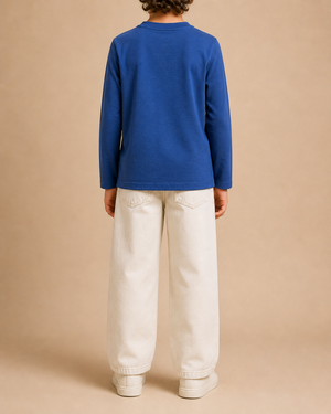 Stone Island Kids Blue Long-Sleeve T-Shirt with Logo Detail Size 10 years