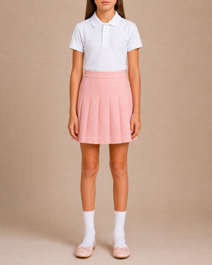 Burberry Kids Pink Pleated Skirt with Logo Detail Size 8 years