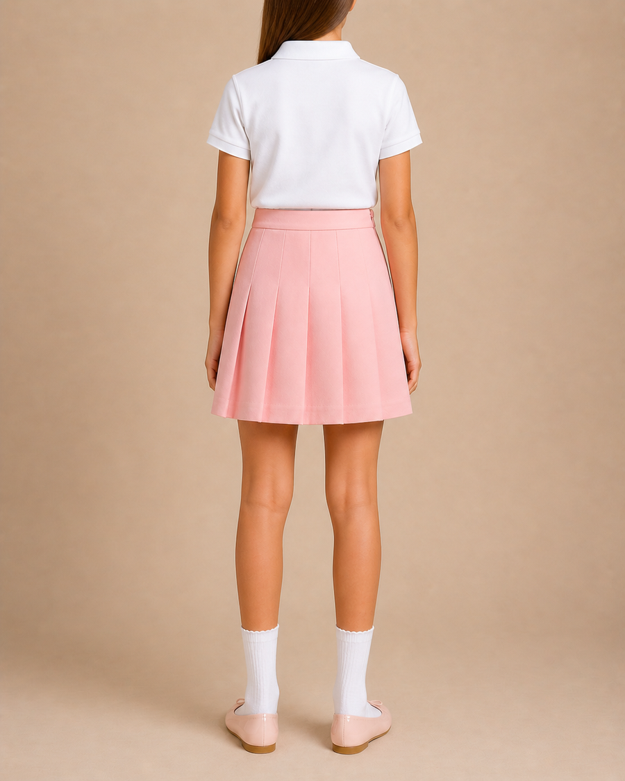Burberry Kids Pink Pleated Skirt with Logo Detail Size 8 years