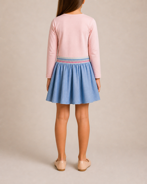 Christian Dior Kids Light Blue Skirt with Embellished Waistband and Logo Detail Size 8 years&nbsp;