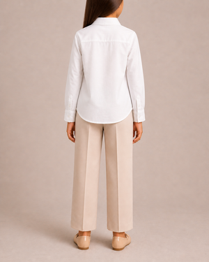 Elie Saab Kids White Cotton Shirt with Embroidered Logo Detail Size 10 years