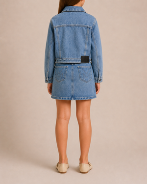 Marc Jacobs Kids Denim Water Drop Embellished Jacket and Skirt Set Size 8/10 years