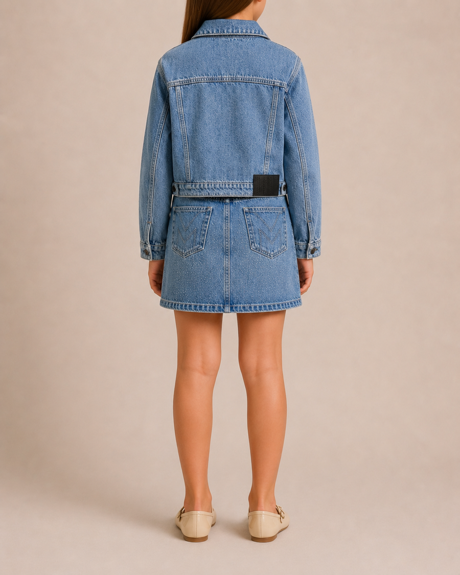 Marc Jacobs Kids Denim Water Drop Embellished Jacket and Skirt Set Size 8/10 years
