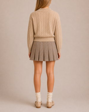 Loro Piana Kids Beige and Metallic Gold Cableknit Jumper Size 8 years RRP £650