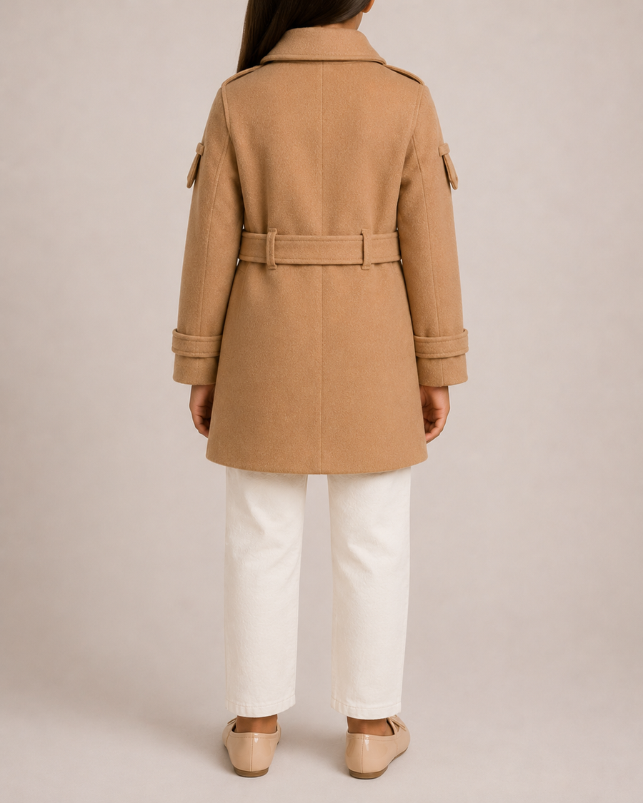 Burberry Kids Beige Cashmere Belted Trench Coat Size 8 years RRP £750