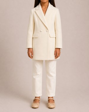 Dolce & Gabbana Kids Ivory Cady Double-Breasted Coat Size 8 years RRP £1,100