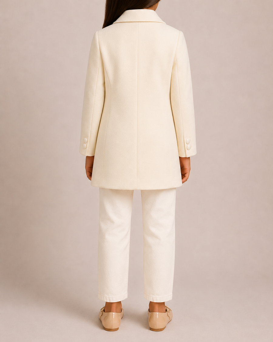 Dolce & Gabbana Kids Ivory Cady Double-Breasted Coat Size 8 years RRP £1,100