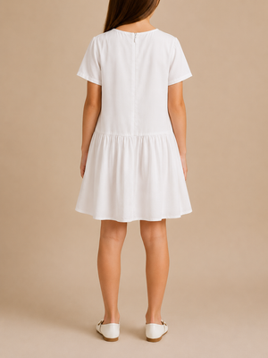 Missoni Kids White Short Sleeves Dress With Multicolour ZigZag and Sequins Details Size 10 years