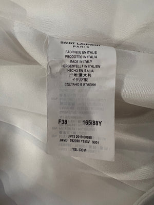 Saint Laurent White Silk Jacket and Trouser Suit Set Size FR 38 (UK 10)