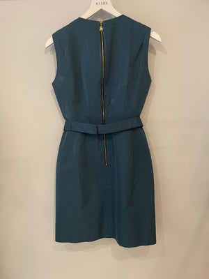 Louis Vuitton Blue Sleeveless Mini Dress with Belt Detail Size FR 38 (UK 10)